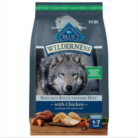 Blue Buffalo Wilderness Adult High-Protein Dry Dog Food with Real Chicken, Grain-Free, Made in the USA with Natural Ingredients, Chicken, 4.5-lb Bag