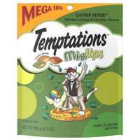 TEMPTATIONS MIXUPS Crunchy and Soft Cat Treats Catnip Fever Flavor, 6.3 oz. Pouch