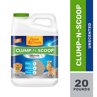 Paws & Claws Clump-N-Scoop Unscented Clumping Clay Cat Litter, 20lb