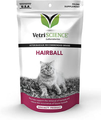 VetriScience Hairball Control Supplement for Cats, Chew, Chicken Liver Flavor 60 Count