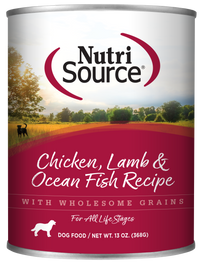 NutriSource Adult Chicken, Lamb & Ocean Fish Canned Dog Food