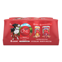 Purina ONE Tender Cuts in Gravy Chicken and Brown Rice, and Beef and Barley Entrees Wet Dog Food Variety Pack