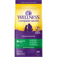 Wellness Complete Health Dry Dog Food, Wholesome Grains, Natural, Lamb & Barley Recipe, (26-Pound Bag)