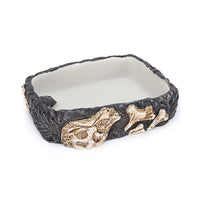 Reptology Fossil Rock Food / Water Dish - Great for Reptiles and Amphibians – Medium