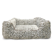 Sleep Zone Snow Leopard Step Dog Bed, 18 inch