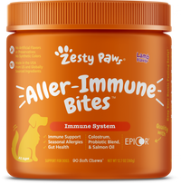 Zesty Paws Aller-Immune Bites for Seasonal Allergies Lamb Flavor Immune Function   Sensitive Skin & Gut Health for Dogs