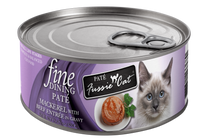 Fussie Cat Fine Dining Pate Mackerel with Beef Entree Wet Cat Food, 2.82oz