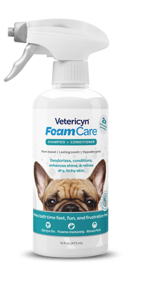 Vetericyn FoamCare Sprayable Shampoo + Conditioner for Dogs & Cats, 16-ounce