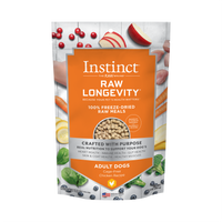 Instinct Raw Longevity Adult Freeze-Dried Chicken Bites Dog Food, 9.5 oz. Bag