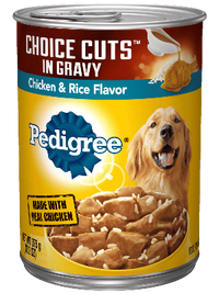 PEDIGREE CHOICE CUTS IN GRAVY Adult Canned Soft Wet Dog Food, Chicken & Rice Flavor